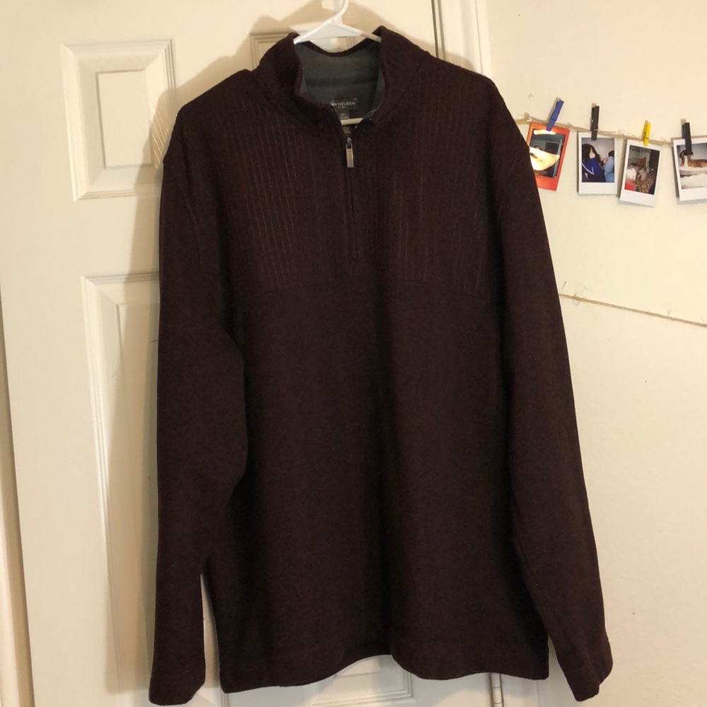 Maroon and Black Half Zip Pullover
